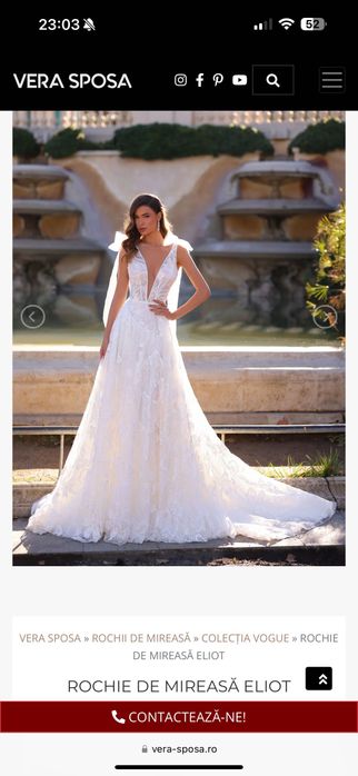 Rochie de mireasa + voal 2.5m