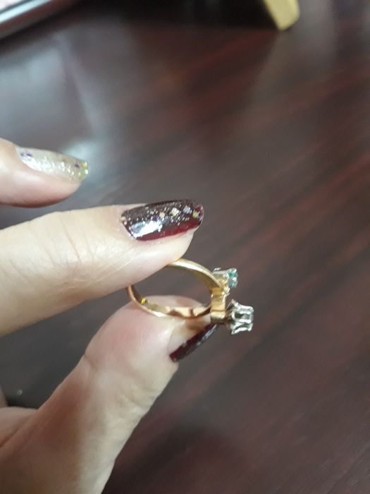 Редкое СССРзолотое кольцо 17.5р.583пр. с якут.брил.0.25к