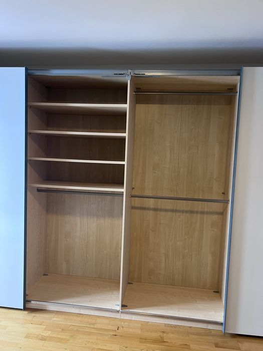 Rez/Dressing/Dulap 400/230/65 cm 4 usi culisante sticla alba mată