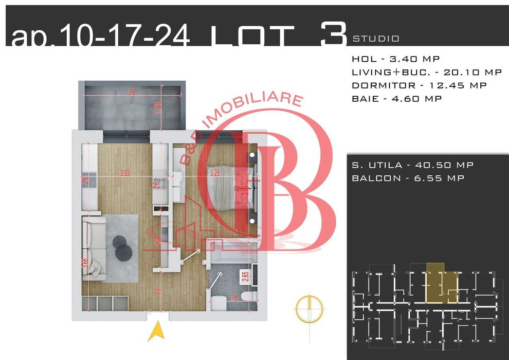 Apartament 2 camere-Promo Loc Parcare-Metrou Teclu-Pallady - Vedere 2