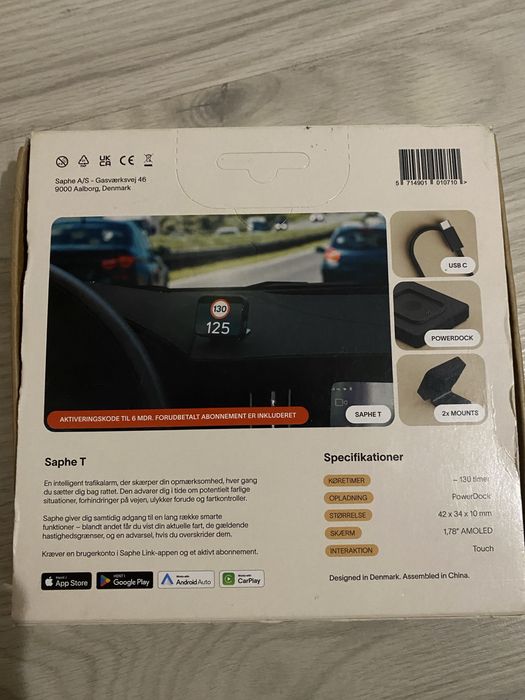 Saphe T – alarmă trafic/radare, nou în cutie, PowerDock + accesorii