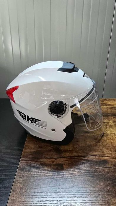 Casca Moto/Scuter/ATV, viziera dubla, marime universala, Alb