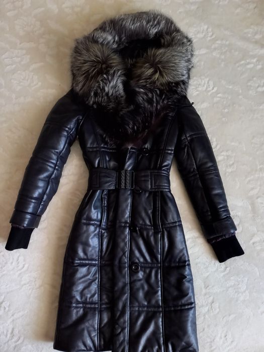 Кожаная зимняя куртка