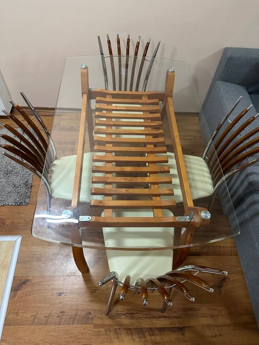 Маса за хранене с 4 стола МАСИВ