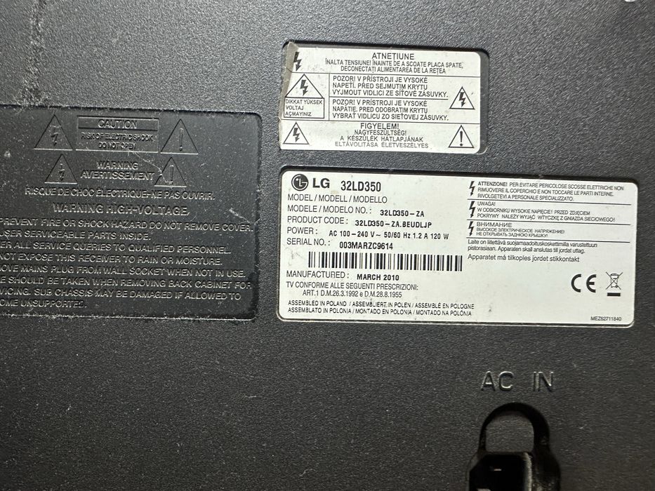 Televizor LG 32” Full HD – HDMI, SCART, VGA – Model 32LD350