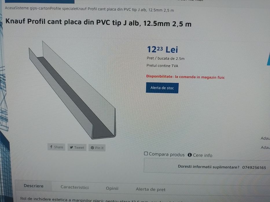 Profil cant placa rigips