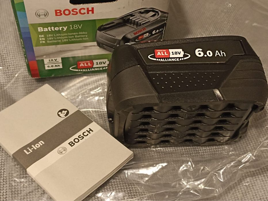 Acumulator 18V, tip 4For All, capacitate extinsă:6Ah, pentru Bosch, Gardena, etc. (aspirator/trimer/alte aparate electrice, etc.), Nou, original Bosch