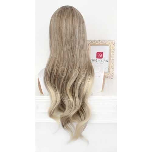 Дълга руса перука на вълни с бретон Беатрис