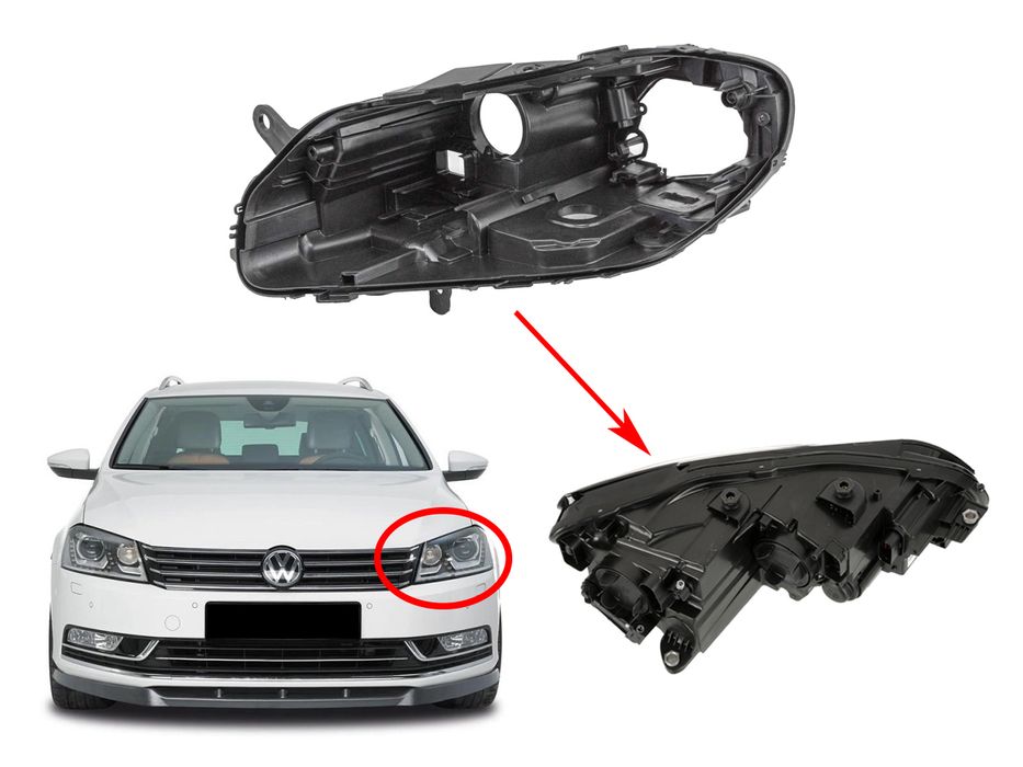 Основа за фар на VW Passat B7