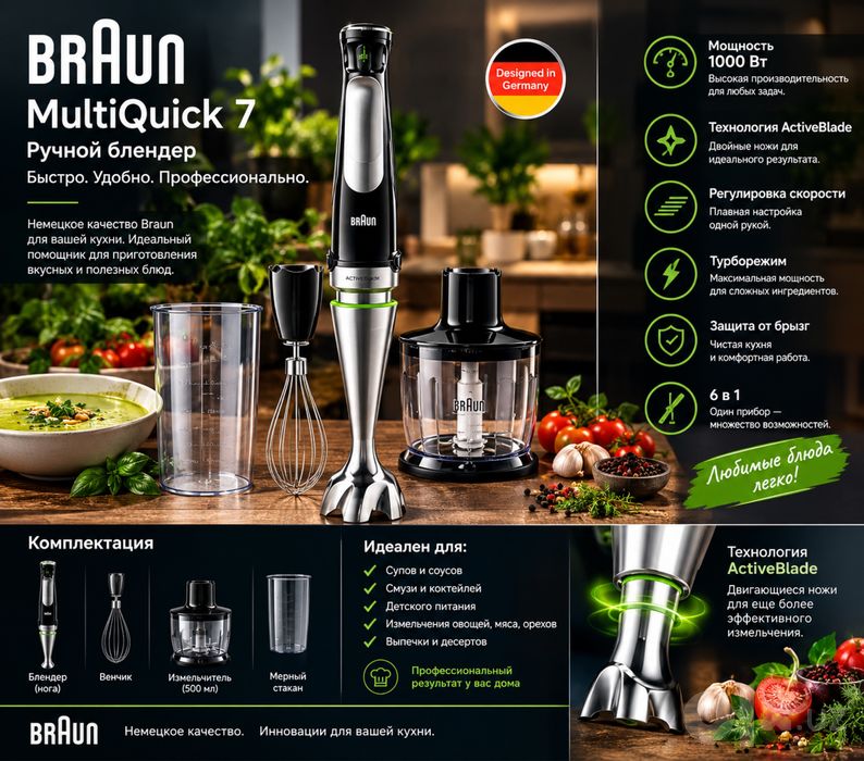 Braun MultiQuick 7 — ручной блендер