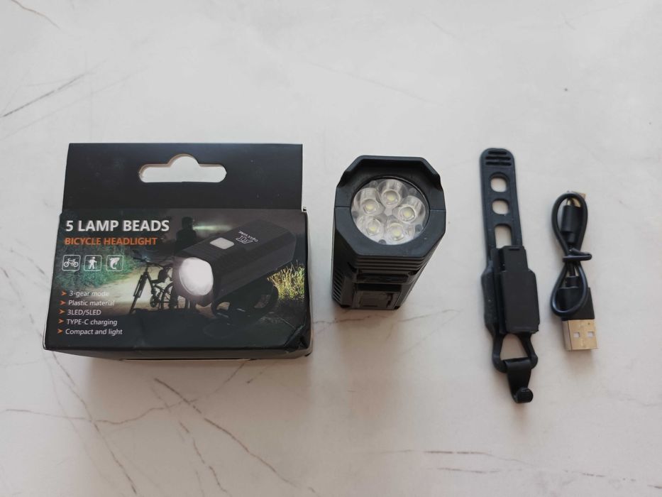 Фар за велосипед с 5 LED светодиода, колело, Лед