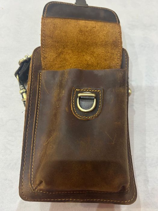 естествена кожа мъжка чанта