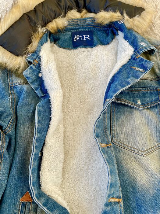 Мъжко дънково яке с пух