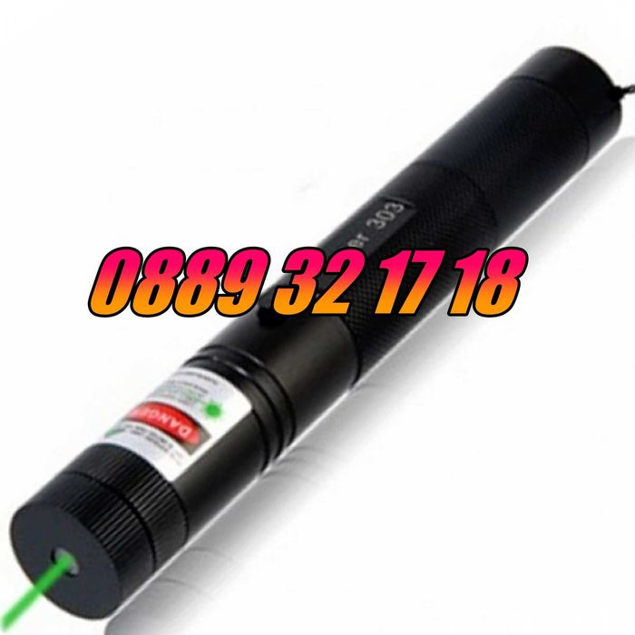 Лазер пойнтер с проекция до 10000 метра, мощен зелен лазер