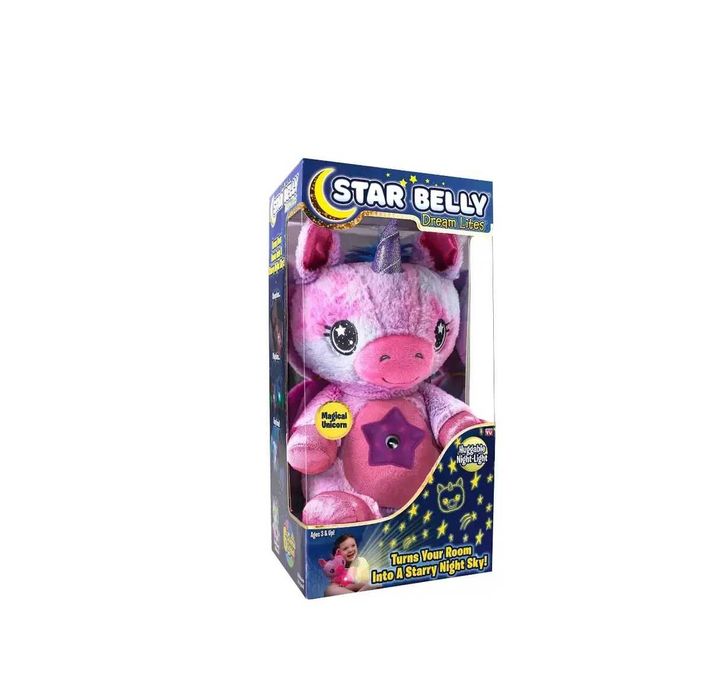 Детска Плюшена Играчка с проектор на звездно небе -Розов/Бял/Син цвят