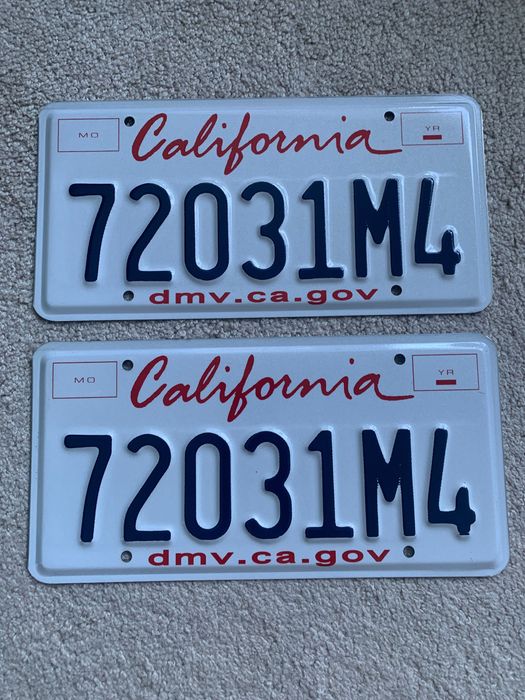 Автомобилни номера California- използвани