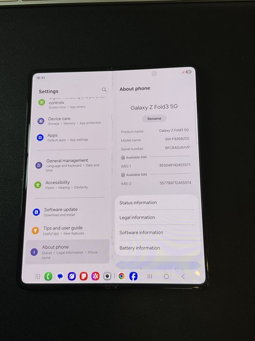 Samsung galaxy Z FOLD 3 5G 256GB ID-XXL9424