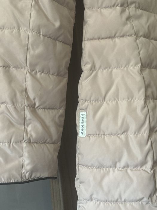 Armani Jeans дълго зимно дамско яке пух, розово, качулка женско Армани