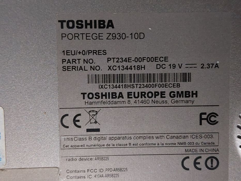 Mini Laptop 13.3 Toshiba I5 3317u 1,7Ghz, 6GB, 240GB SSD, HD Graphics 4000, Win 10 Office 2024