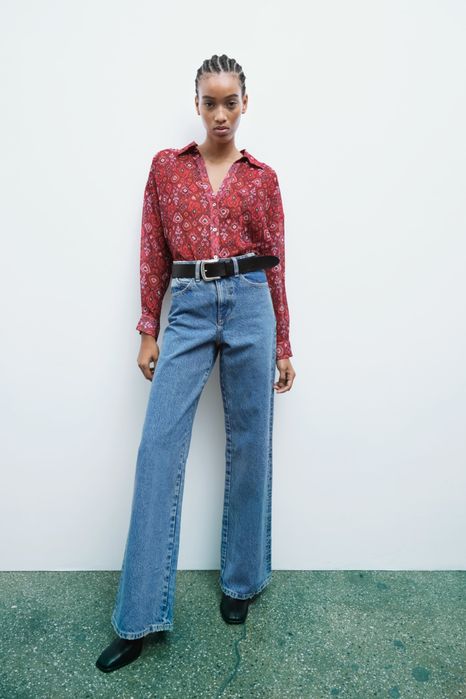 Bluza camasa cu imprimeu Zara