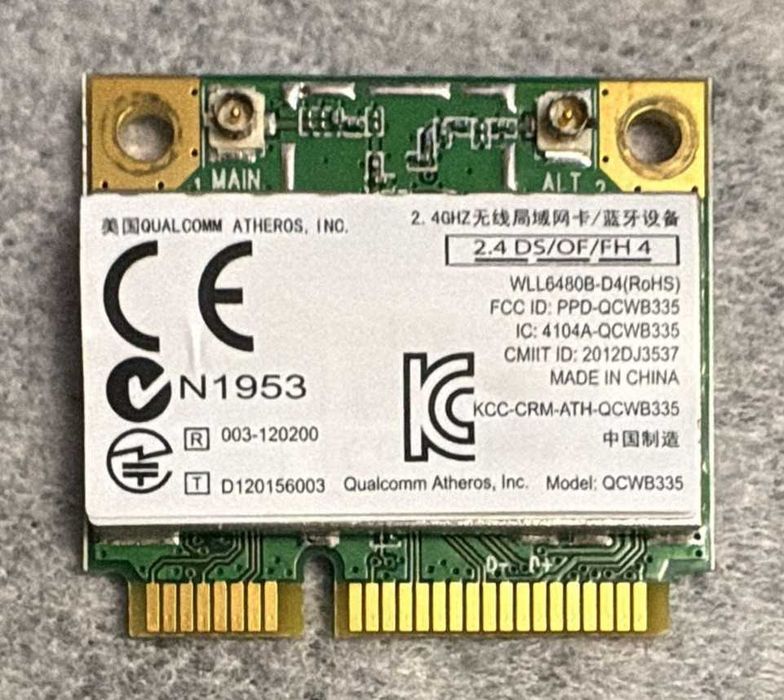 Placă Wi-Fi + Bluetooth 4.0 Laptop Qualcomm Atheros QCWB335