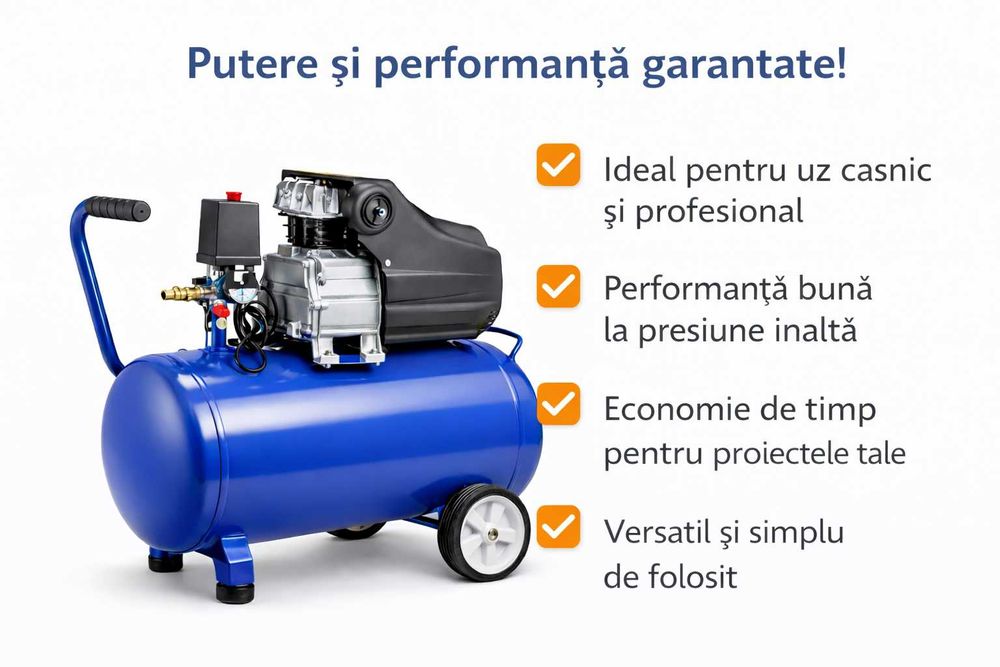 Compresor AER 50L Puternic – Ideal Garaj si Vulcanizare