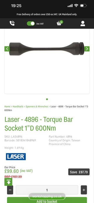 Cheie tubulara LASER 33mmx300mm