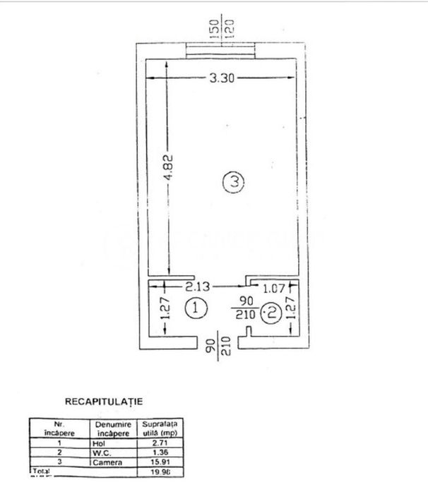 ETAJ 3! Garsoniera renovata 20mp, Alexandru cel Bun