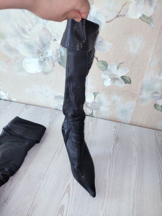 Кожаные ботфорты 39 размер