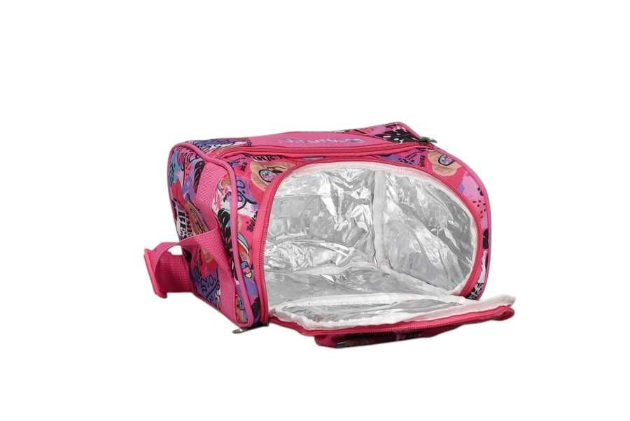 Комплект раница и чанта за храна Mercado Trade, За ученици, Розов