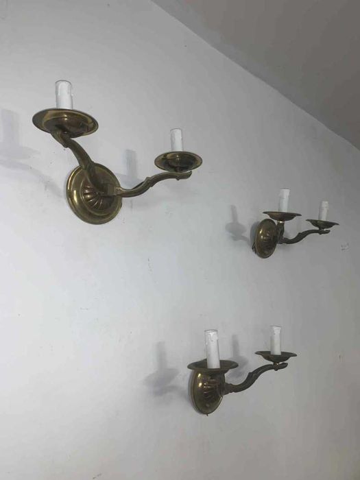 Set de trei aplice de perete din bronz