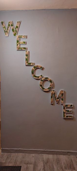 Надписи, лого, обемни букви, декорирани със скандинавски мъх