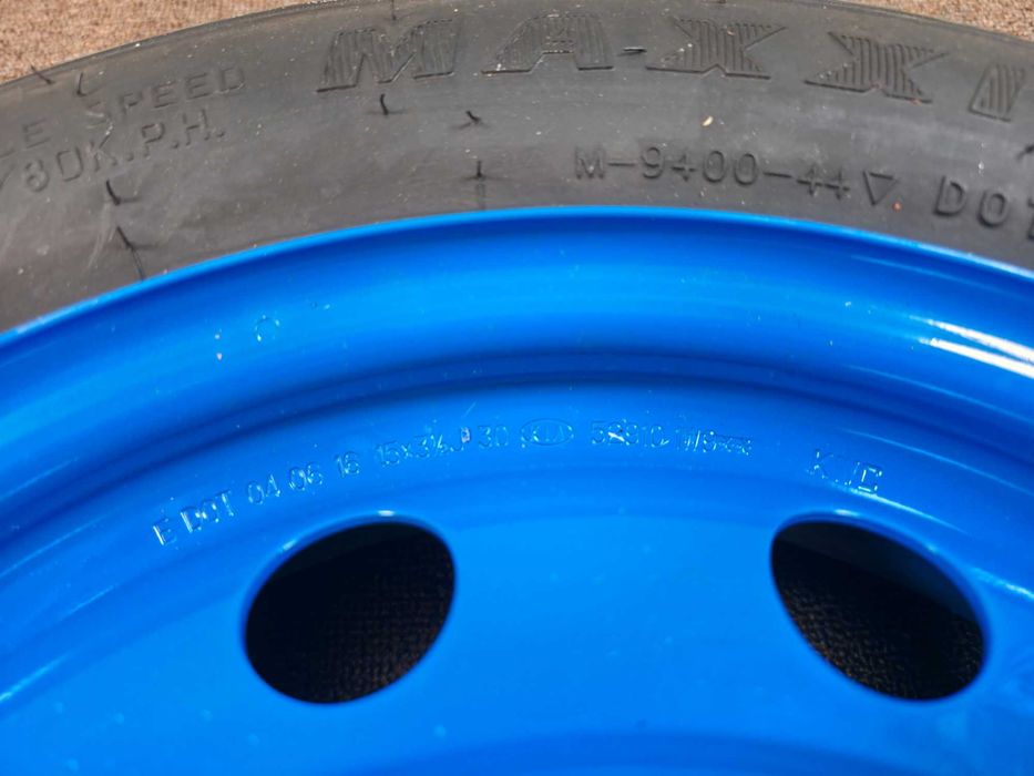 Roata Rezerva SLIM MICA - 4x100 15'' - 125/80/15 - OEM Hyundai I10 I20 / Kia Rio Stonic / Toyota / Mazda - NOUA