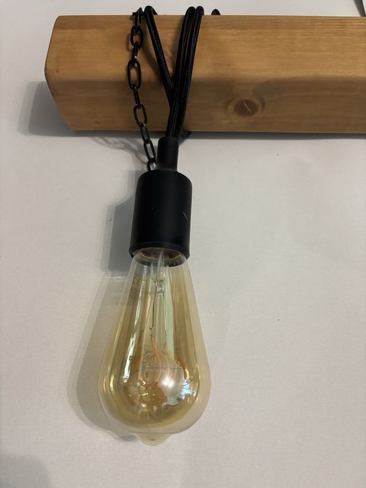 Lustra living 4 becuri cu lemn