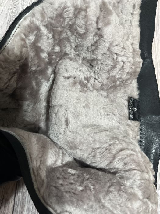 Сапоги черные кожанные