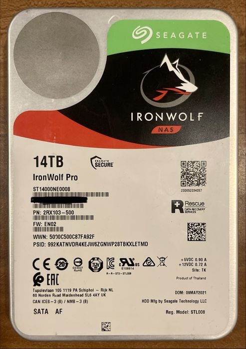 HDD Seagate IronWolf Pro 14TB - NAS/Server - CMR- 7200RPM