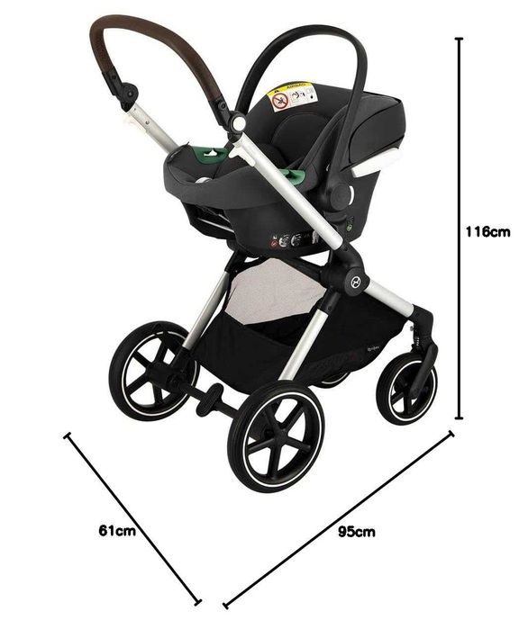 ПРОМО Нова 2г Гаранция Бебешка Детска Количка Столче за Кола 3в1 Cybex Gold EOS LUX 0-4г 0-22кг