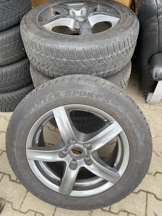 Jante Alutec R17 5x120 cu cauciucuri de iarna Dunlop