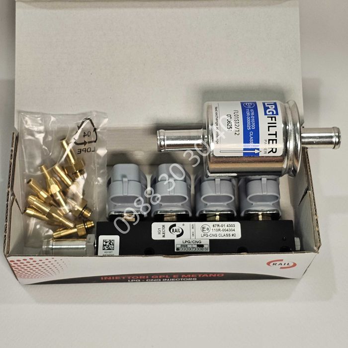 Нови! Италиански инжектори Rail 2 Ohm  4 цил. + филтър gazov injekcion