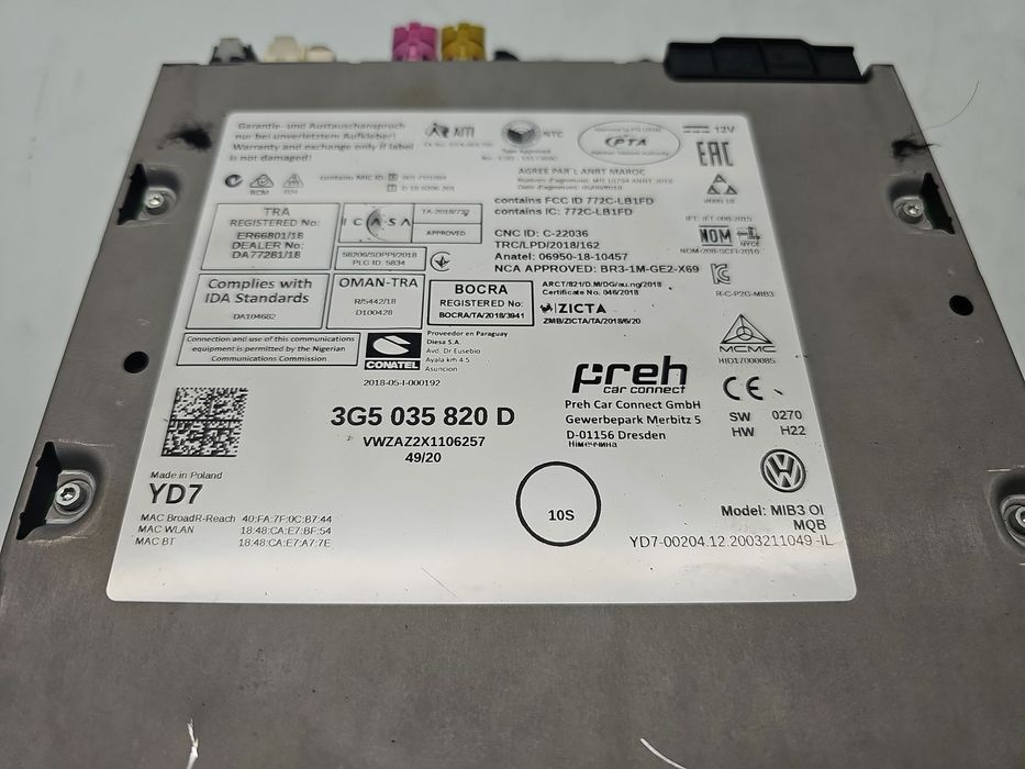 Unitate multimedia Volkswagen Touran (5T1) R-line [Fabr 2015-prezent]