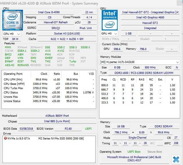 Kit Placa de baza ASRock B85M Pro4 soket 1150 + Procesor I5 4590 + Ram 16 Gb