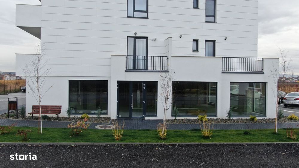 Spatiu Comercial Nou, vitrina mare, parcari + statii electrice SIBIU
