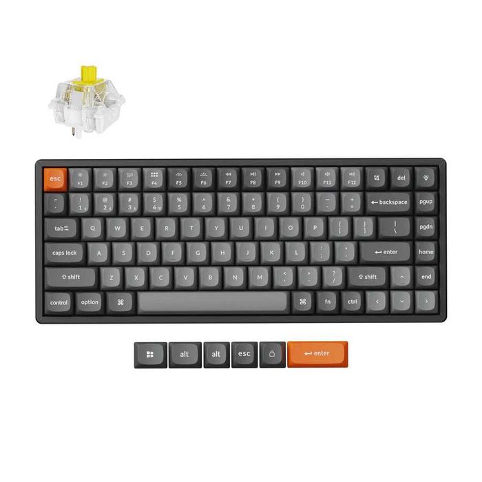 }Клавиатура механич.Keychron K2 MAX 84Key,K super Red/Banana,White Led