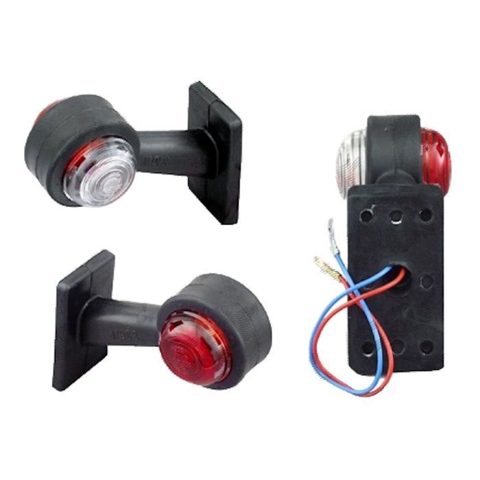 Lampa gabarit auto BestAutoVest 12V/ 24V, cu cot de 45 grade, lungime brat 160mm, Stanga/ Dreapta, Rosu, Alb