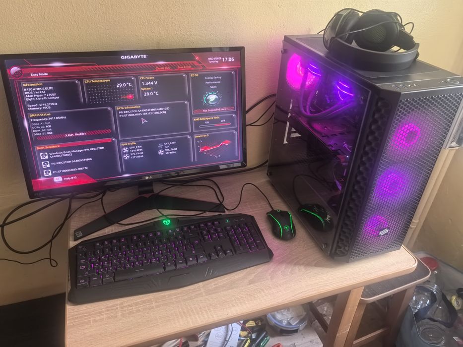 Calculator complet de gaming Ryzen 7 2700X 16gr gtx 1070 8g