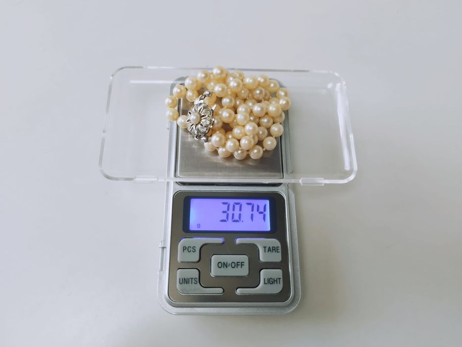 Vechi colier perle naturale cultura,inchizatoare aur 14K 585 JKa,copii