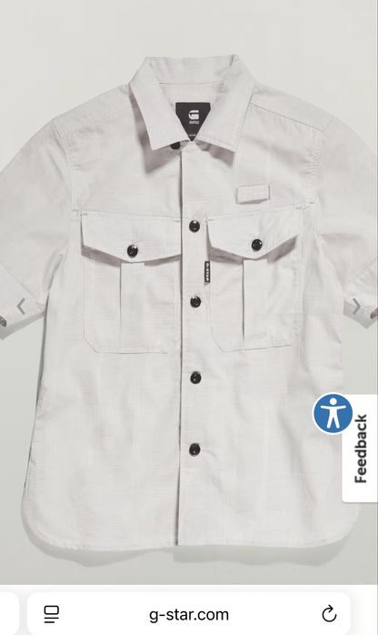 Нова дамска риза с къс ръкав G-Star RAW М бял с етикет