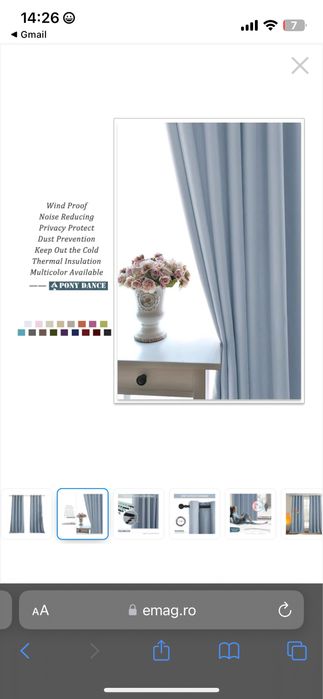 Draperii cu Inele Metalice PONY DANCE Opace Blackout cu protectie termica, 140 x 245 cm