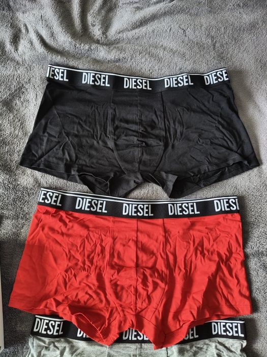Diesel set 3 boxeri barbati gri-rosu-negru mărimea L noi originali