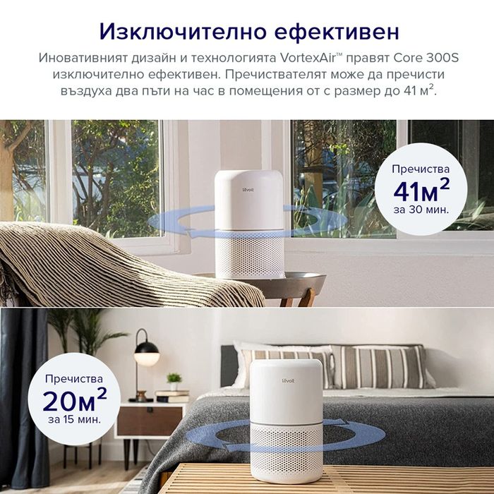 Пречиствател за въздух Levoit Smart Core300s, 3 филтрации 41м2